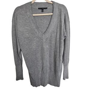 White House Black Market Sweater S Cashmere Vneck Pullover Teacher Minimalist